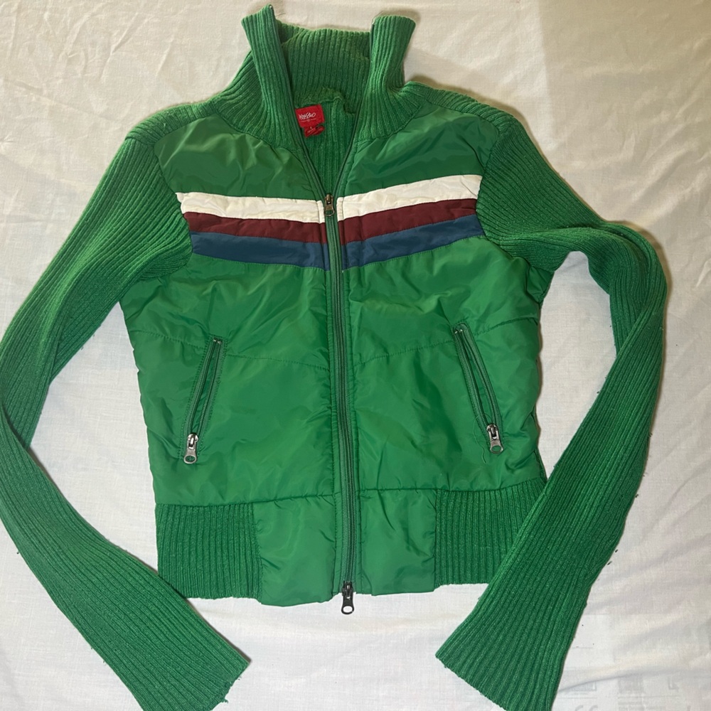 Retro puffer sweater jacket